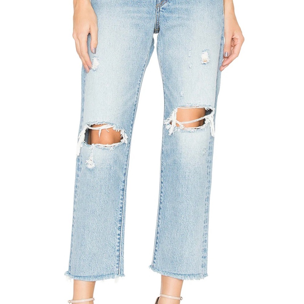 Levi's Distressed Wedgie Straight Leg Jeans Light